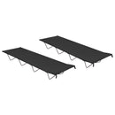 vidaXL 2 db fekete oxford szövet és acél kempingágy 180 x 60 x 19 cm