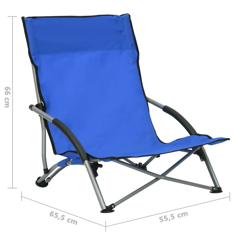 vidaXL 2 db összecsukható kék szövet strandszék