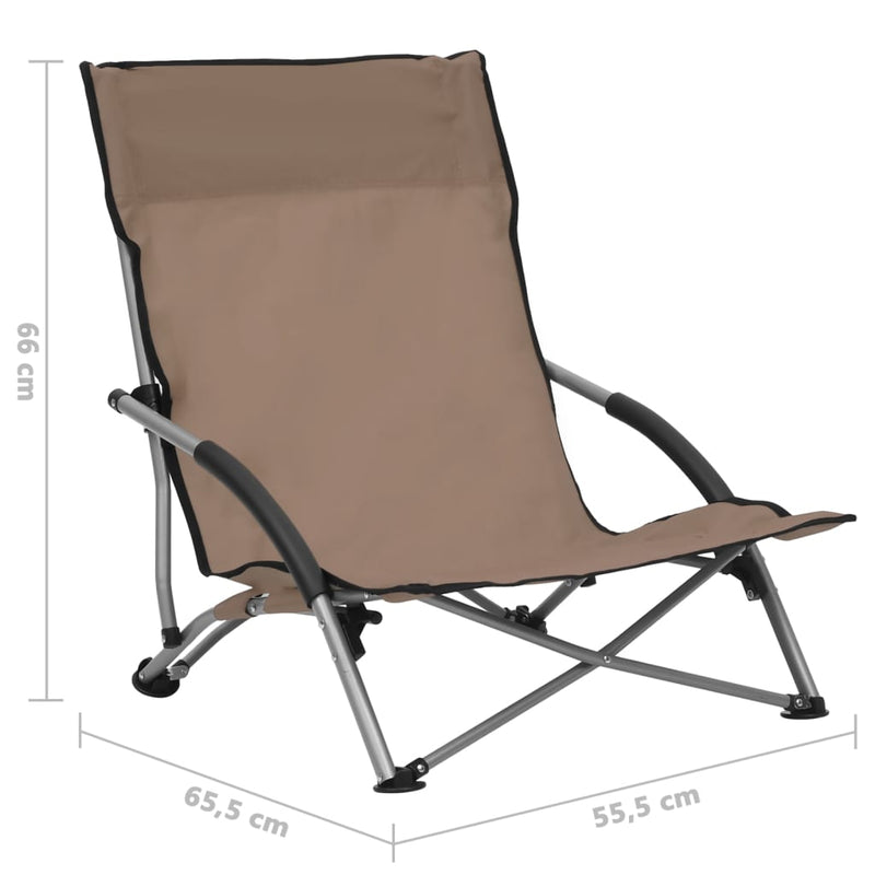 vidaXL 2 db összecsukható tópszínű szövet strandszék
