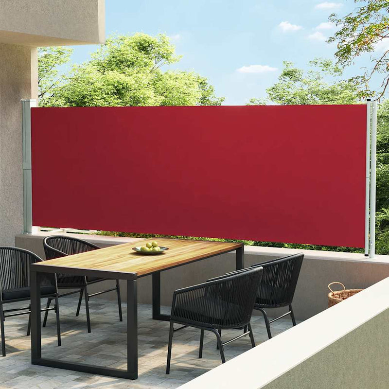 vidaXL piros behúzható oldalsó terasz-napellenző 600 x 160 cm