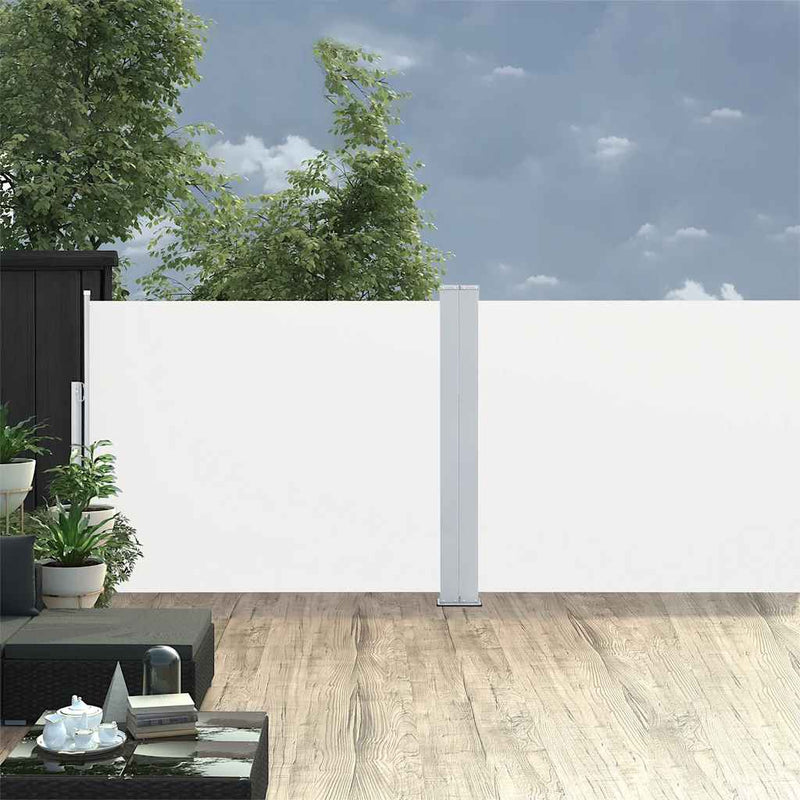 vidaXL krémszínű kihúzható oldalsó terasz-napellenző 170 x 1200 cm