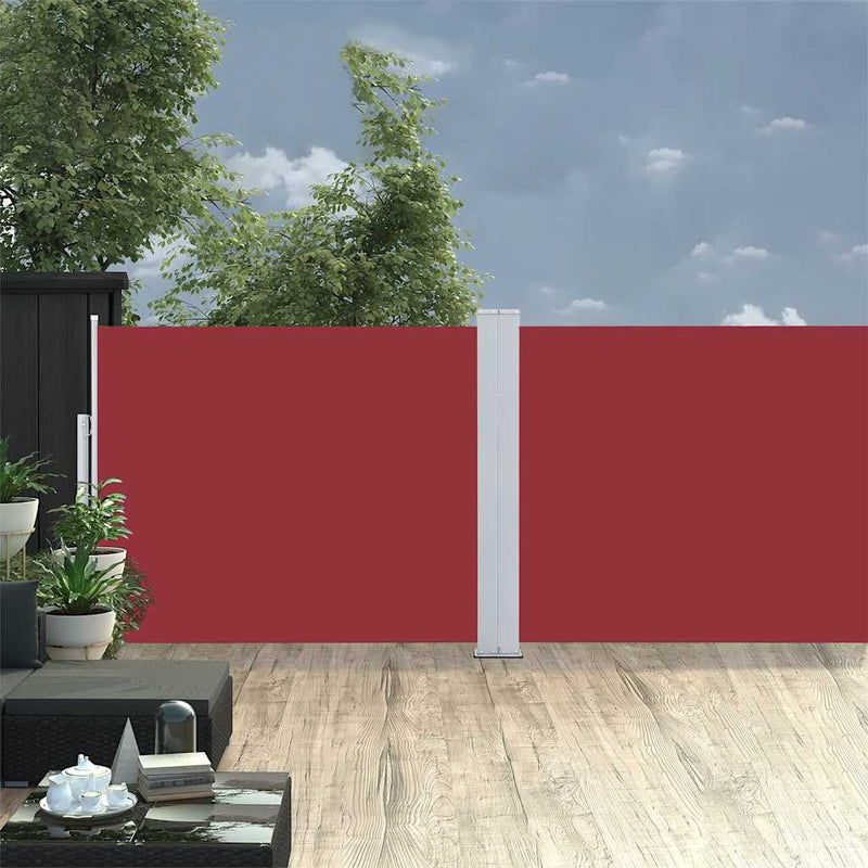vidaXL piros kihúzható oldalsó terasz-napellenző 170 x 1200 cm