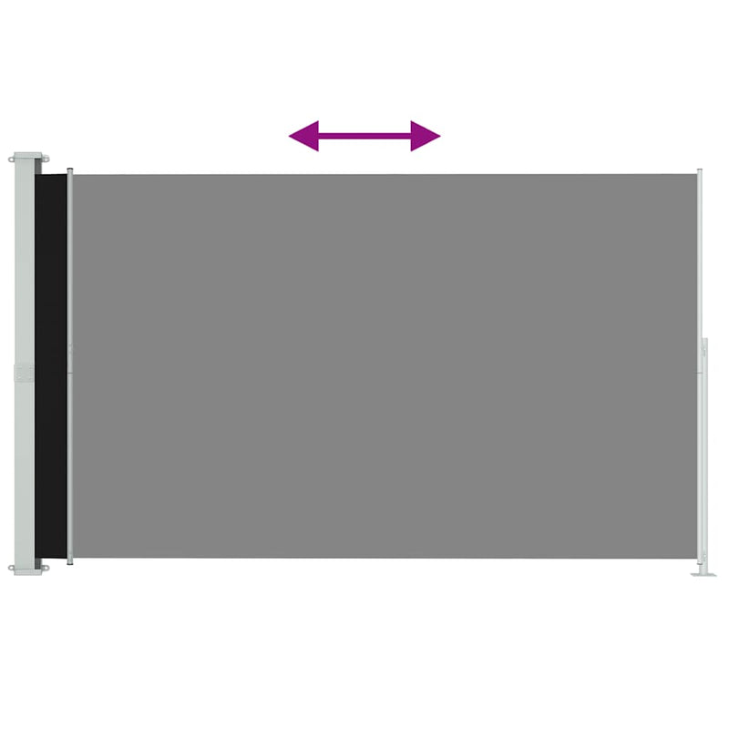 vidaXL fekete behúzható oldalsó terasznapellenző 180 x 300 cm