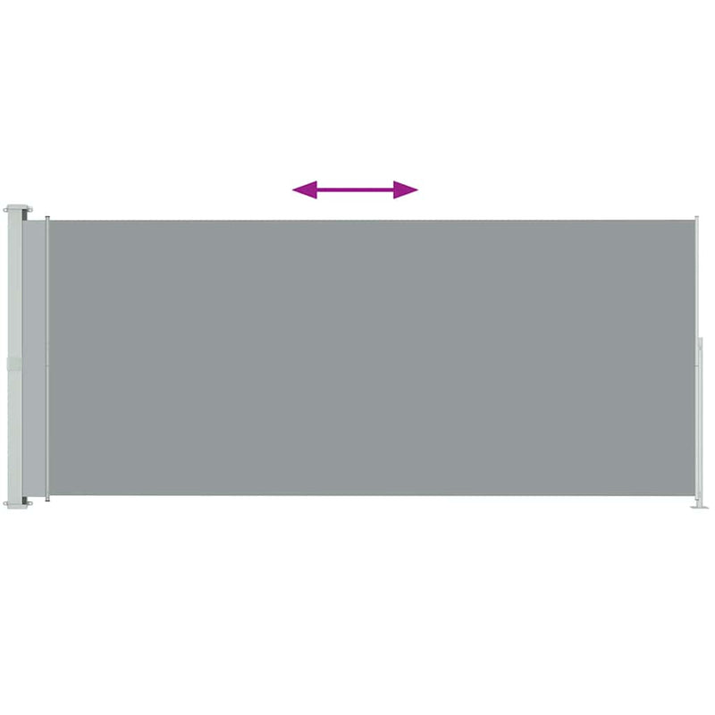 vidaXL szürke behúzható oldalsó terasznapellenző 180 x 500 cm