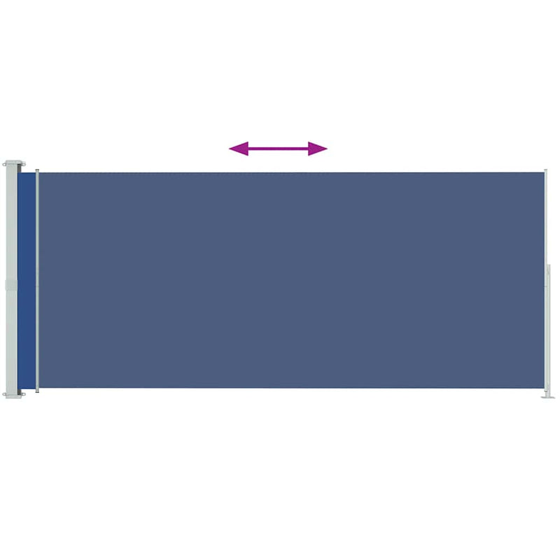 vidaXL kék behúzható oldalsó terasznapellenző 180 x 500 cm