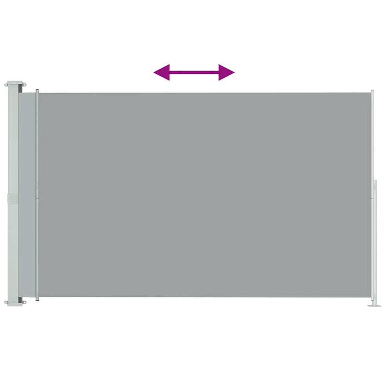 vidaXL szürke behúzható oldalsó terasznapellenző 200 x 300 cm