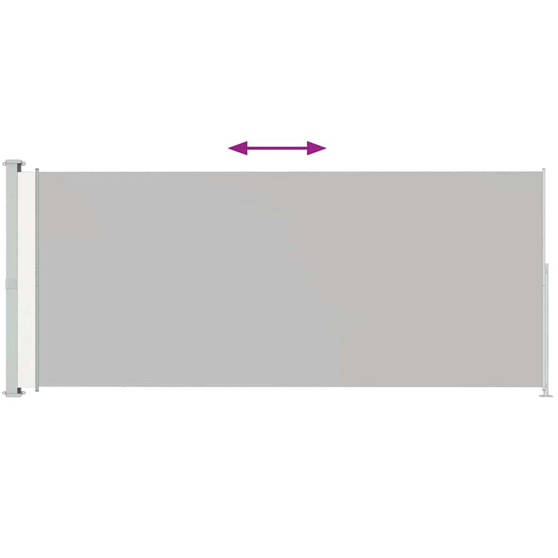 vidaXL krémszínű behúzható oldalsó terasznapellenző 200 x 500 cm