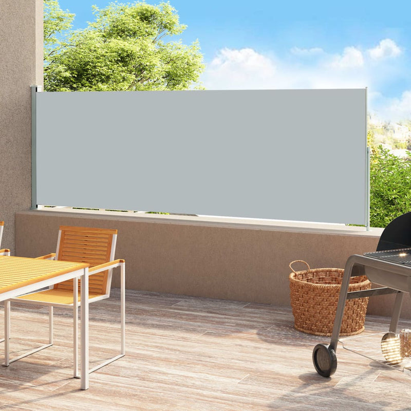 vidaXL szürke behúzható oldalsó terasznapellenző 200 x 500 cm