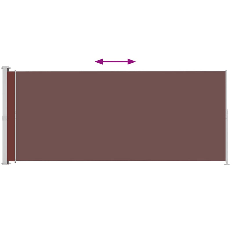 vidaXL barna behúzható oldalsó terasznapellenző 200 x 500 cm