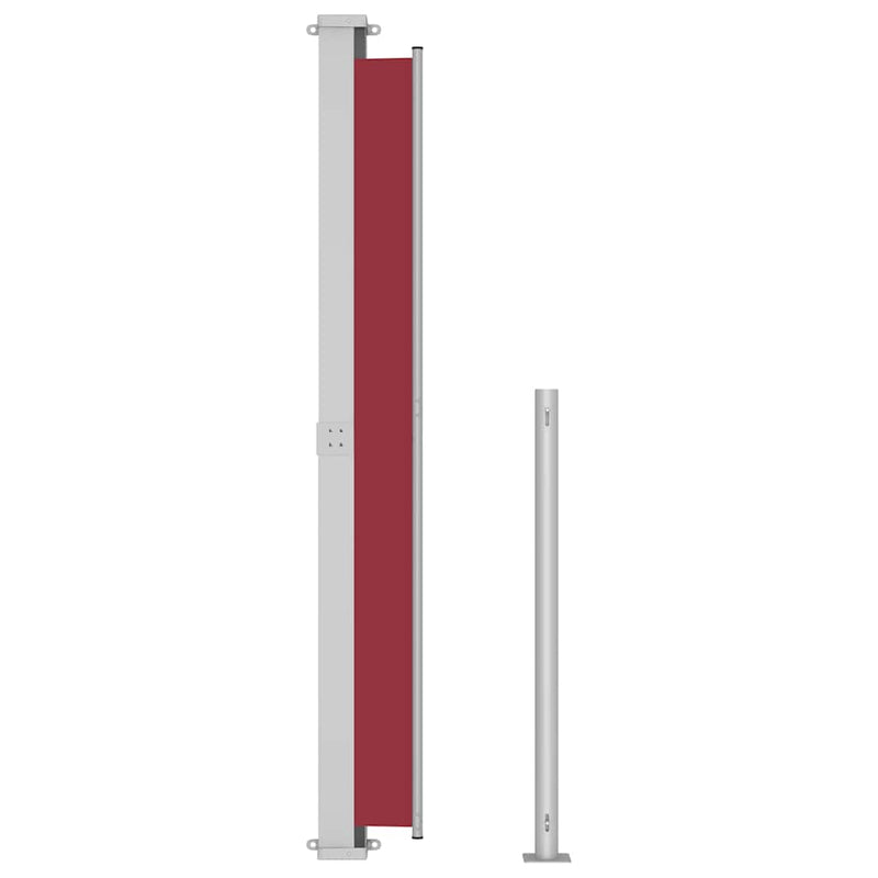 vidaXL piros behúzható oldalsó terasznapellenző 200 x 500 cm