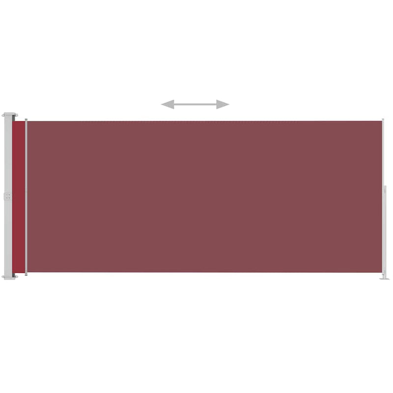 vidaXL piros behúzható oldalsó terasznapellenző 200 x 500 cm