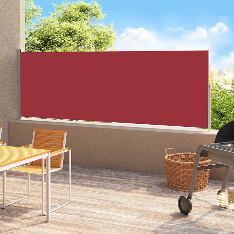 vidaXL piros behúzható oldalsó terasznapellenző 200 x 500 cm