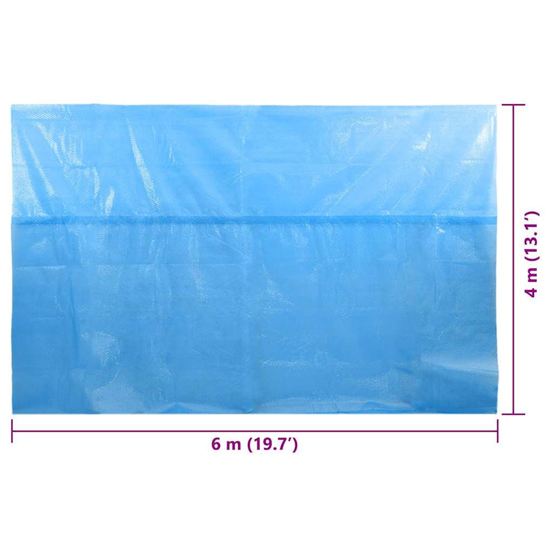 vidaXL kék, négyszögletes PE medencetakaró 600 x 400 cm