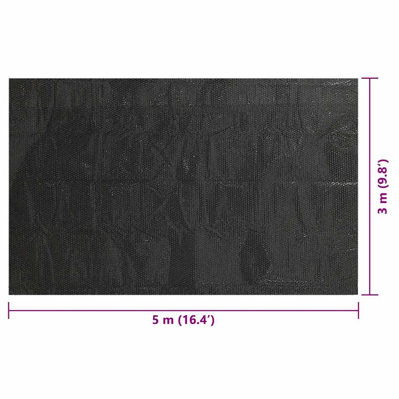 vidaXL fekete, négyszögletes PE medencetakaró 500 x 300 cm