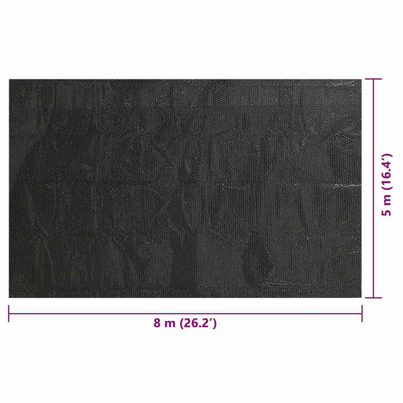 vidaXL fekete, négyszögletes PE medencetakaró 800 x 500 cm