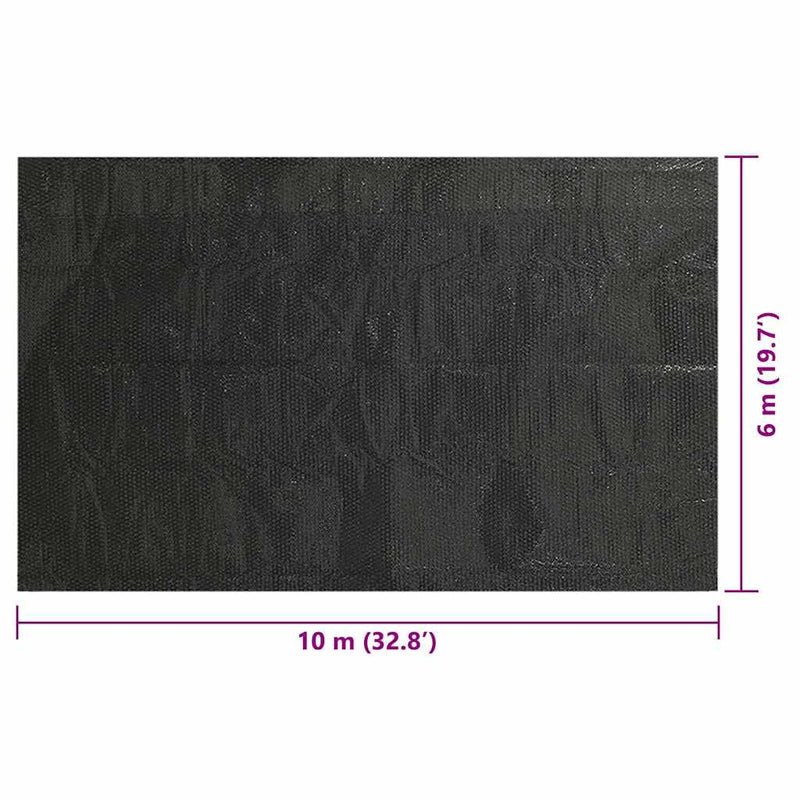 vidaXL fekete, négyszögletes PE medencetakaró 1000 x 600 cm