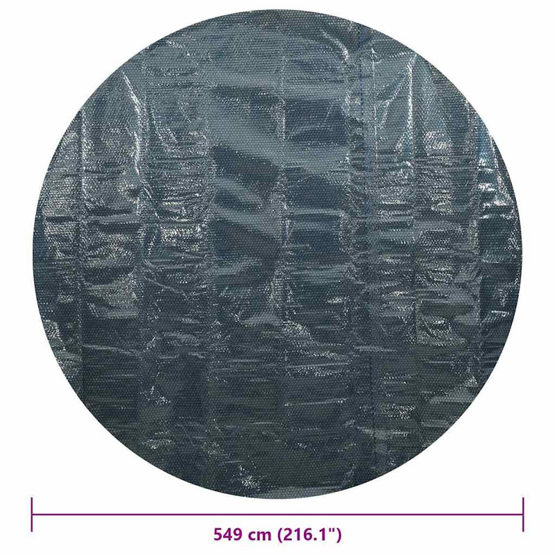 vidaXL fekete és kék napelemes lebegő PE medencefólia 594 cm