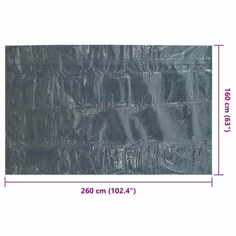 vidaXL fekete és kék napelemes lebegő PE medencefólia 260 x 160 cm