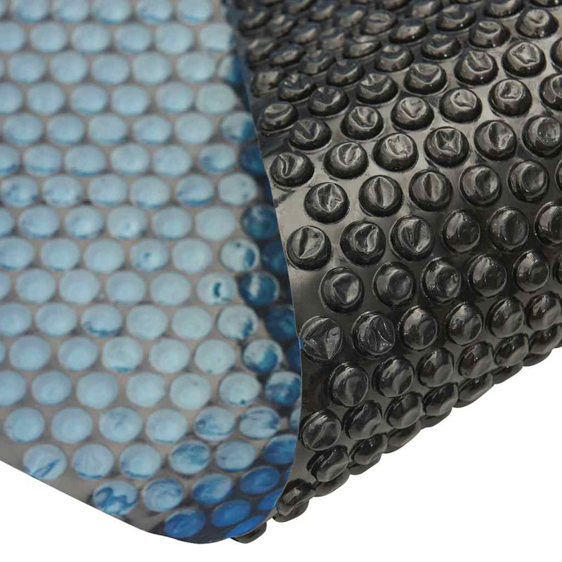 vidaXL fekete és kék napelemes lebegő PE medencefólia 1200 x 600 cm