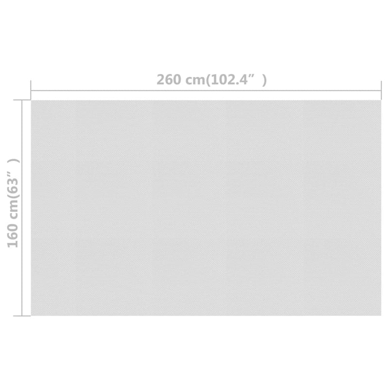 vidaXL szürke napelemes lebegő PE medencefólia 260 x 160 cm