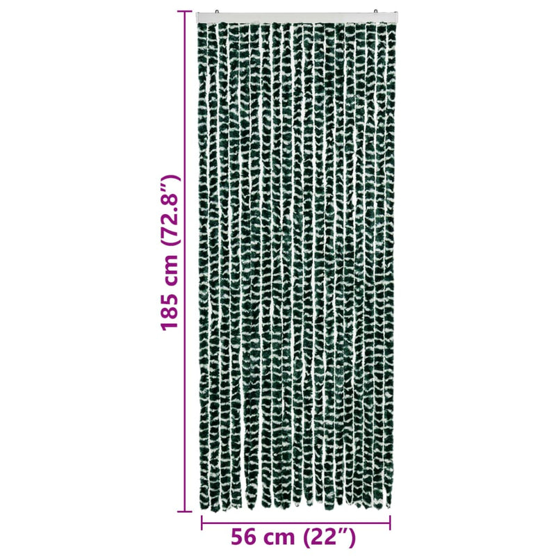 vidaXL zöld és fehér zsenília rovarfüggöny 56 x 185 cm