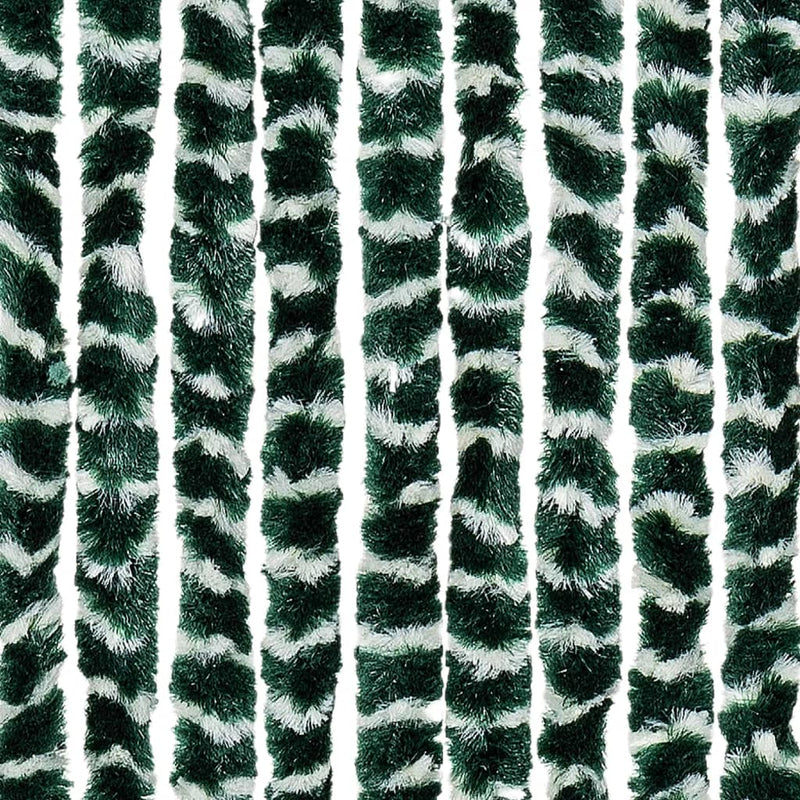 vidaXL zöld és fehér zsenília rovarfüggöny 90 x 220 cm