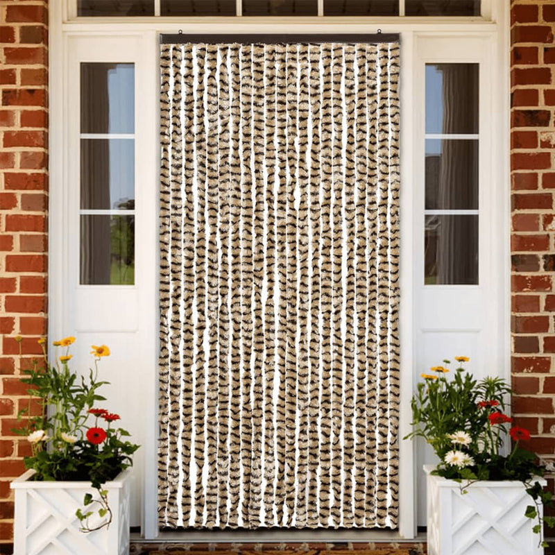 vidaXL bézs és barna zsenília rovarfüggöny 90 x 220 cm