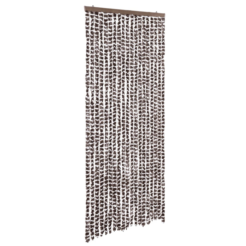 vidaXL barna és fehér zsenília rovarfüggöny 56 x 185 cm