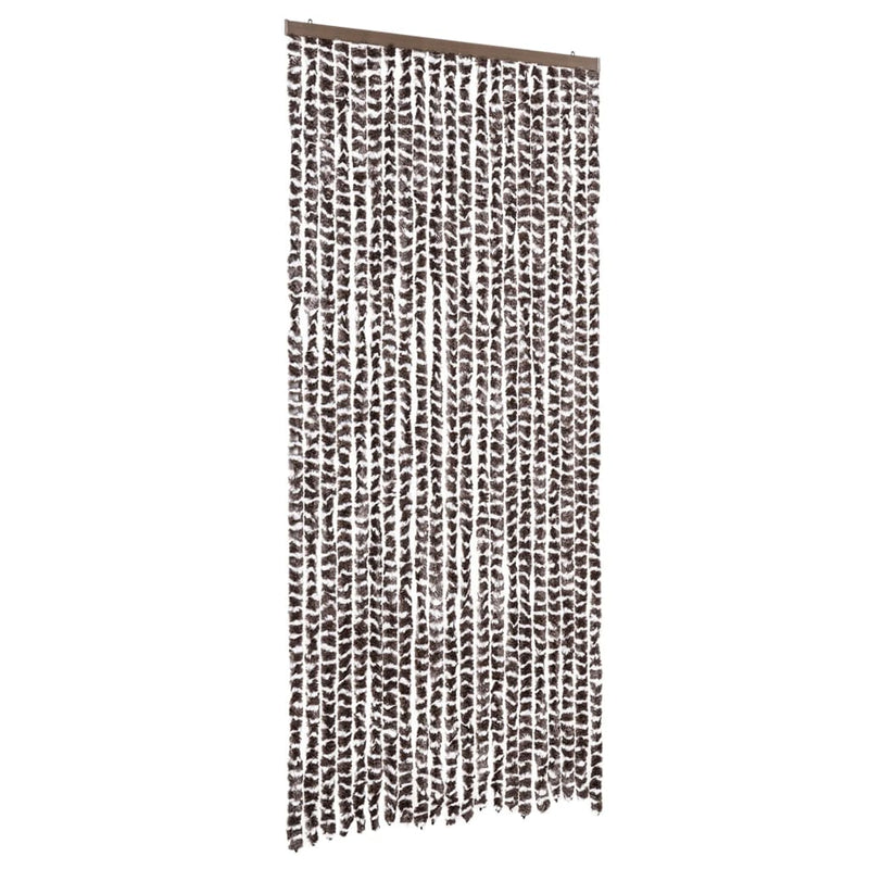 vidaXL barna és fehér zsenília rovarfüggöny 90 x 220 cm