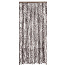 vidaXL barna és fehér zsenília rovarfüggöny 90 x 220 cm