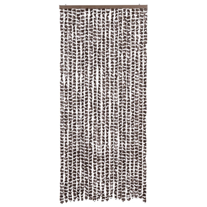 vidaXL barna és fehér zsenília rovarfüggöny 90 x 220 cm