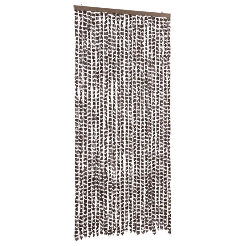 vidaXL barna és fehér zsenília rovarfüggöny 100 x 220 cm