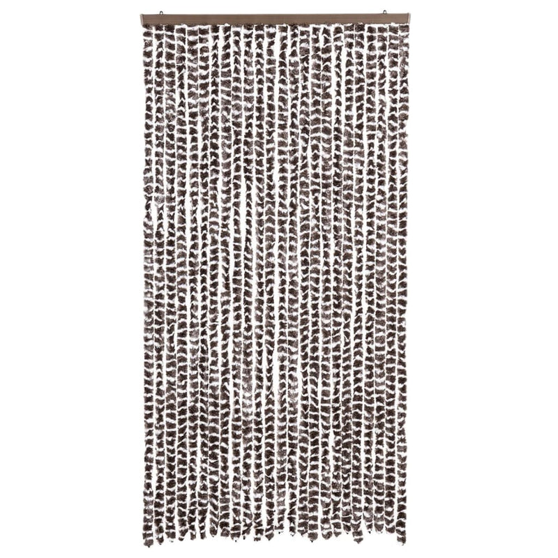 vidaXL barna és fehér zsenília rovarfüggöny 100 x 220 cm