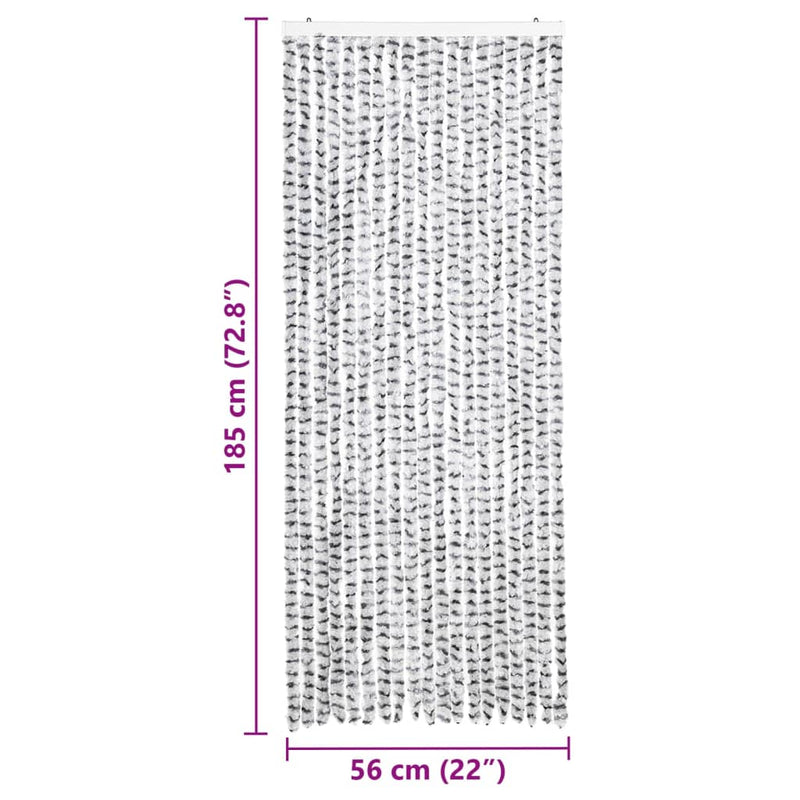vidaXL világos- és sötétszürke zsenília rovarfüggöny 56 x 185 cm