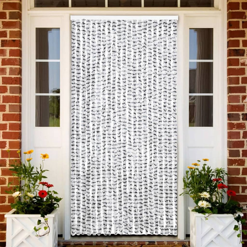 vidaXL világos- és sötétszürke zsenília rovarfüggöny 90 x 220 cm