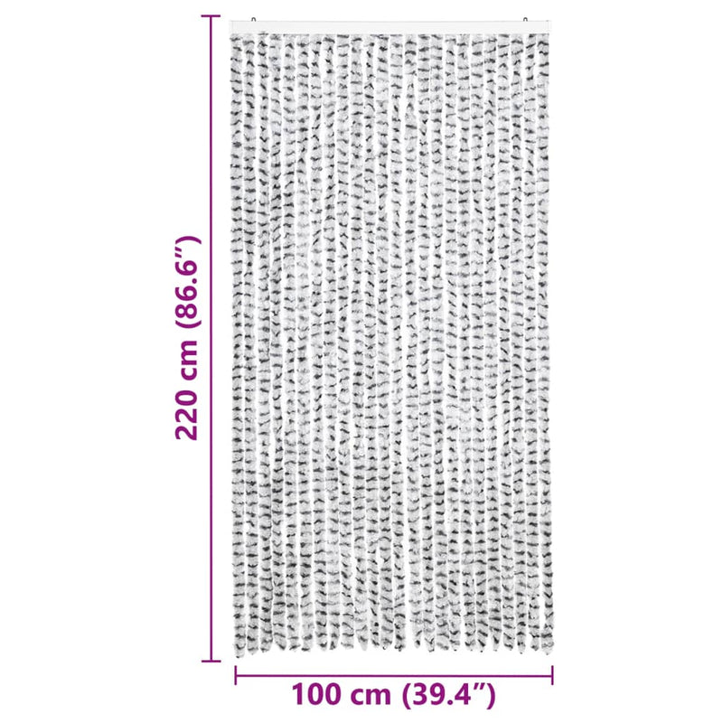 vidaXL világos- és sötétszürke zsenília rovarfüggöny 100 x 220 cm