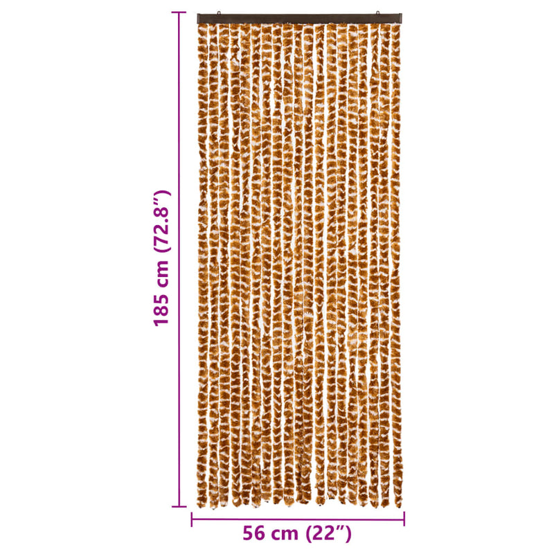 vidaXL okkersárga és fehér zsenília rovarfüggöny 56 x 185 cm