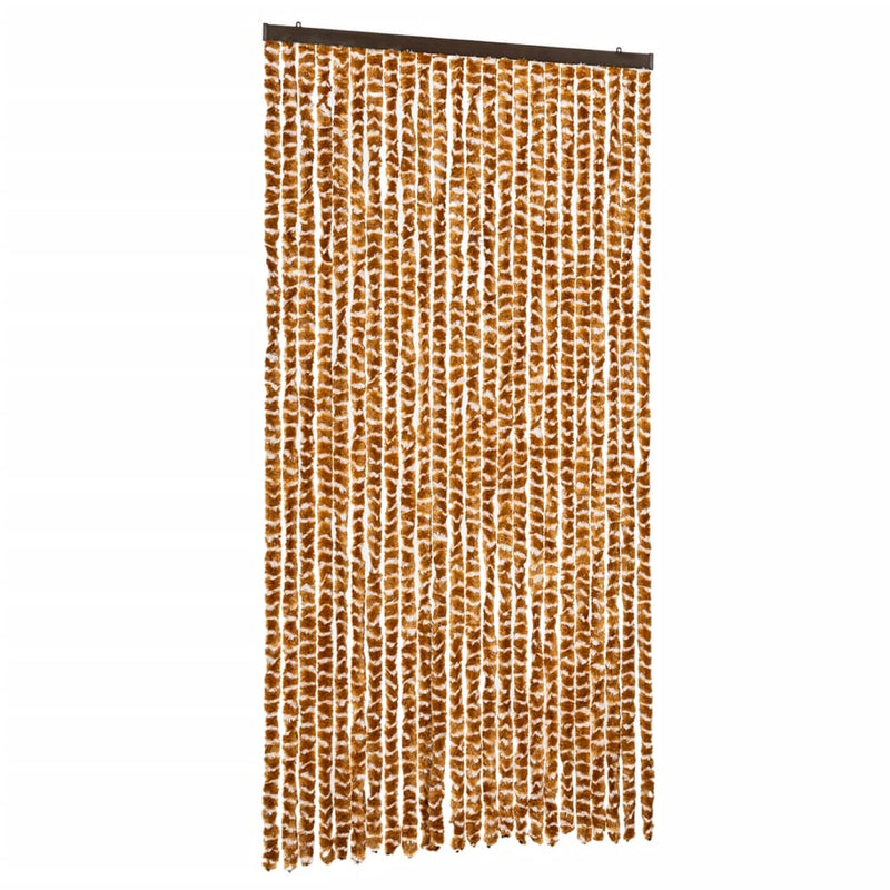 vidaXL okkersárga és fehér zsenília rovarfüggöny 100 x 220 cm