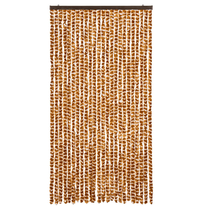 vidaXL okkersárga és fehér zsenília rovarfüggöny 100 x 220 cm