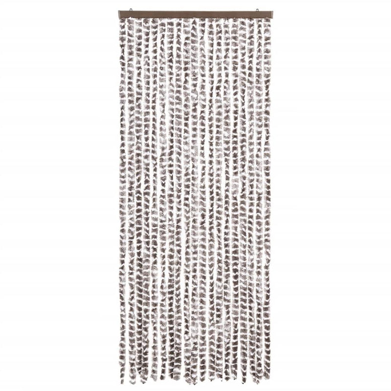 vidaXL tópszínű és fehér zsenília rovarfüggöny 56 x 185 cm