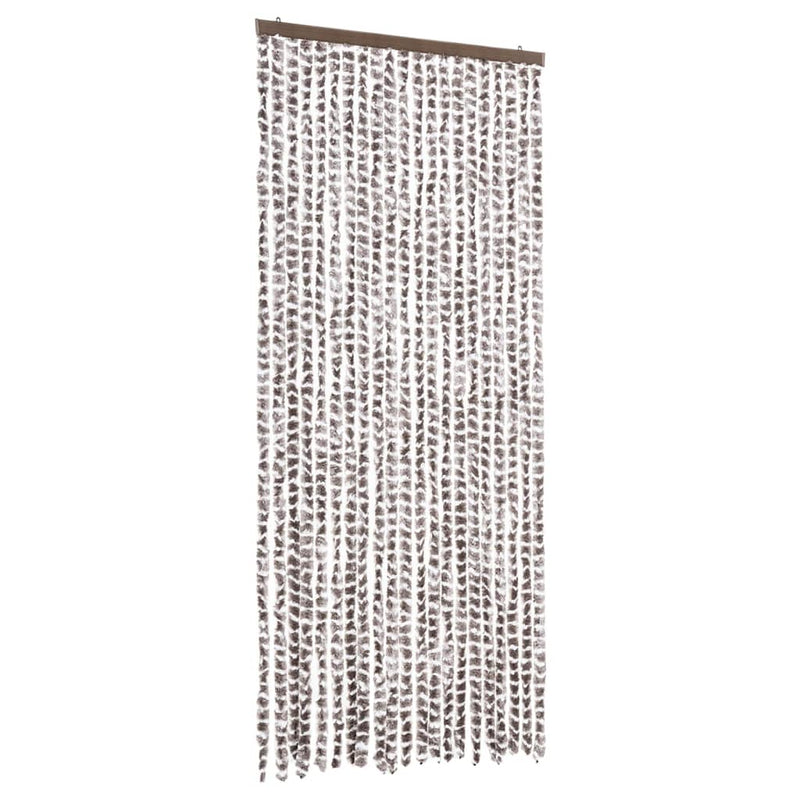 vidaXL tópszínű és fehér zsenília rovarfüggöny 90 x 220 cm