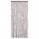 vidaXL tópszínű és fehér zsenília rovarfüggöny 90 x 220 cm