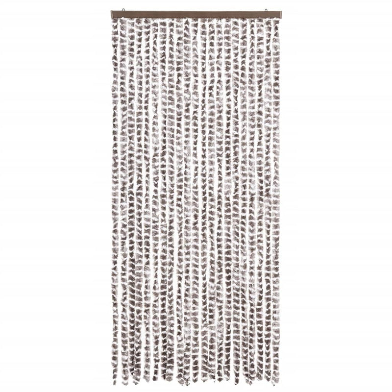 vidaXL tópszínű és fehér zsenília rovarfüggöny 90 x 220 cm