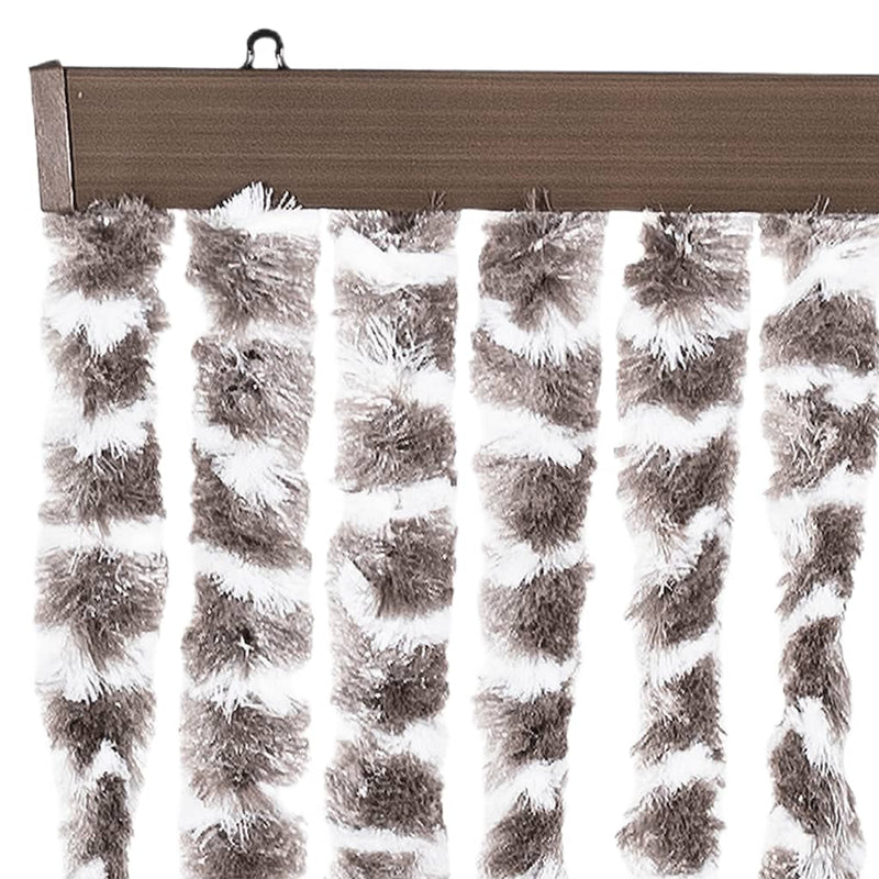 vidaXL tópszínű és fehér zsenília rovarfüggöny 90 x 220 cm
