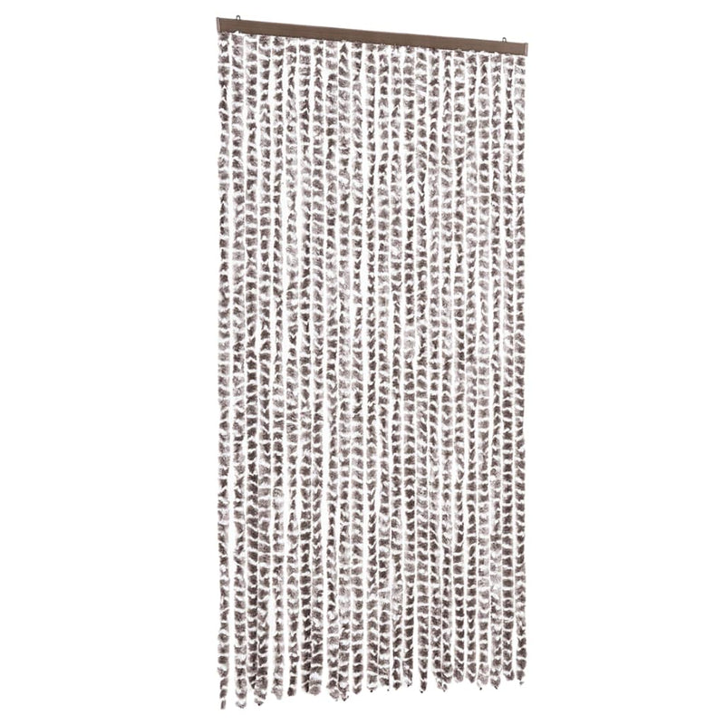 vidaXL tópszínű és fehér zsenília rovarfüggöny 100 x 220 cm