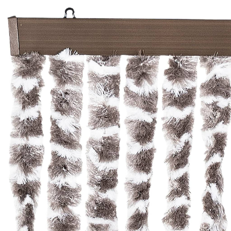 vidaXL tópszínű és fehér zsenília rovarfüggöny 100 x 220 cm