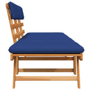 vidaXL 2 az 1-ben tömör akácfa kerti pad párnákkal 190 cm