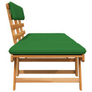 vidaXL 2 az 1-ben tömör akácfa kerti pad párnákkal 190 cm