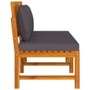 vidaXL tömör akácfa kanapé szürke párnákkal 200 x 60 x 75 cm