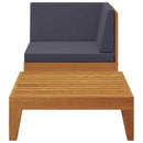 vidaXL 2 részes tömör akácfa kerti ülőgarnitúra párnákkal